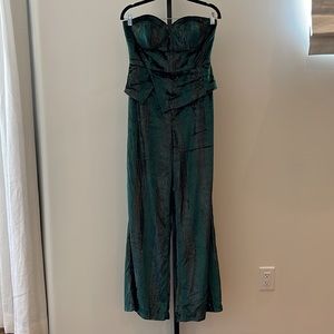 Yumi Kim NWOT Emerald Green Velvet Jumpsuit
